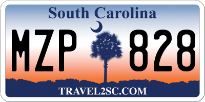 SC license plate MZP828