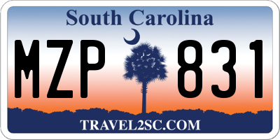 SC license plate MZP831
