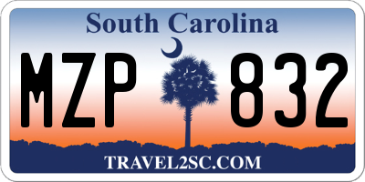 SC license plate MZP832