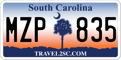 SC license plate MZP835