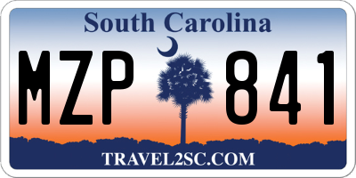 SC license plate MZP841