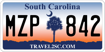 SC license plate MZP842