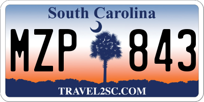 SC license plate MZP843