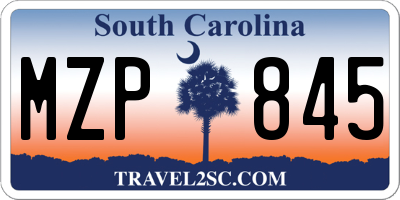 SC license plate MZP845