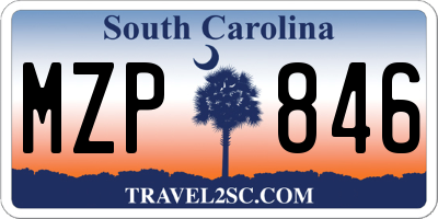 SC license plate MZP846