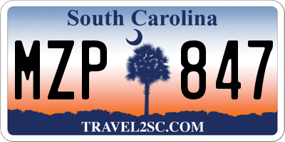 SC license plate MZP847