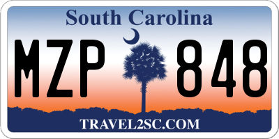SC license plate MZP848