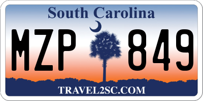 SC license plate MZP849