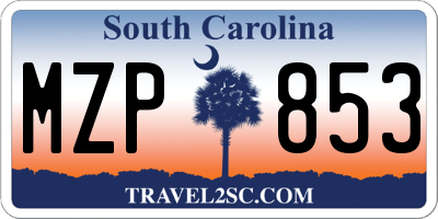 SC license plate MZP853