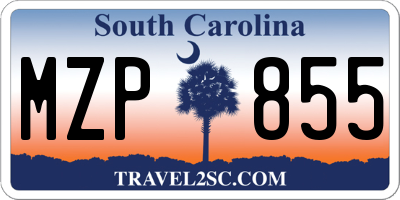 SC license plate MZP855