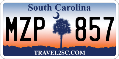 SC license plate MZP857