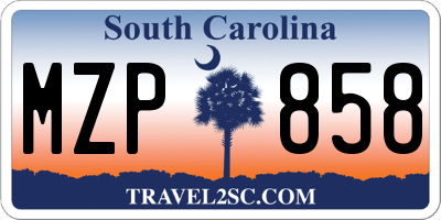 SC license plate MZP858