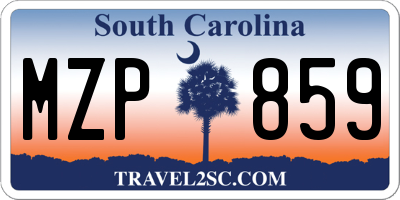 SC license plate MZP859