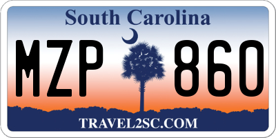 SC license plate MZP860