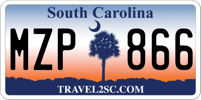SC license plate MZP866