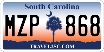 SC license plate MZP868