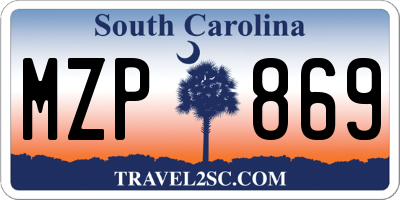 SC license plate MZP869