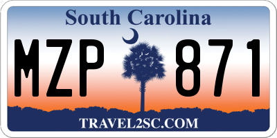SC license plate MZP871