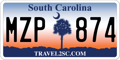 SC license plate MZP874