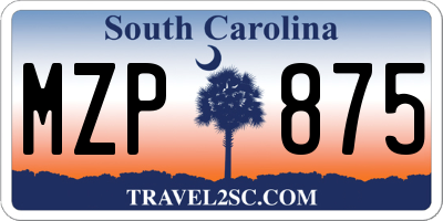 SC license plate MZP875