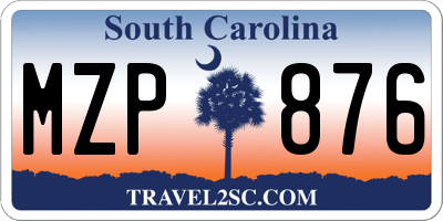 SC license plate MZP876