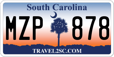 SC license plate MZP878