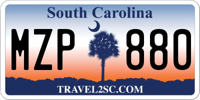 SC license plate MZP880