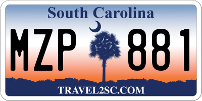 SC license plate MZP881