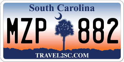SC license plate MZP882