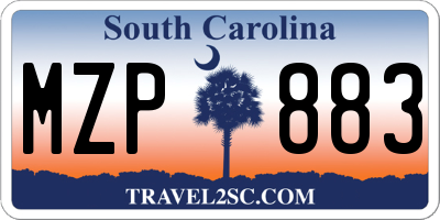 SC license plate MZP883