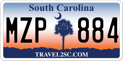 SC license plate MZP884