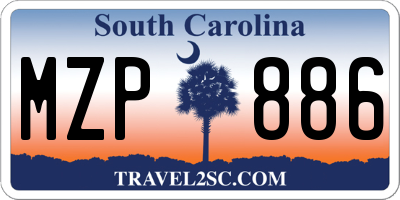 SC license plate MZP886