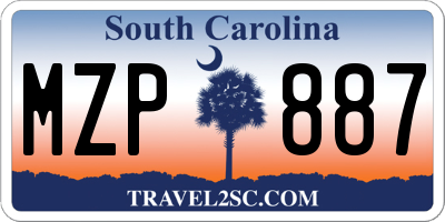 SC license plate MZP887
