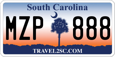 SC license plate MZP888