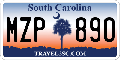 SC license plate MZP890