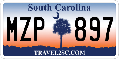 SC license plate MZP897