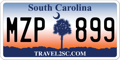 SC license plate MZP899