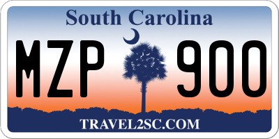 SC license plate MZP900
