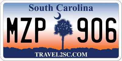 SC license plate MZP906