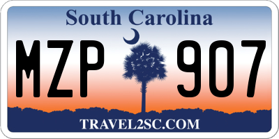 SC license plate MZP907