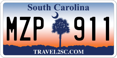 SC license plate MZP911