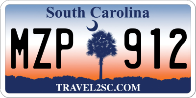 SC license plate MZP912