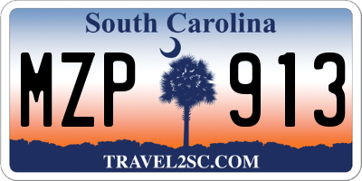 SC license plate MZP913