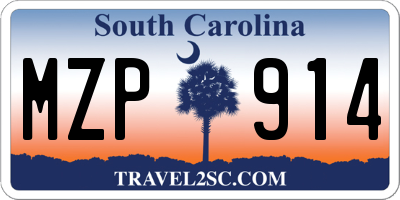 SC license plate MZP914