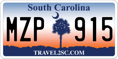 SC license plate MZP915