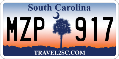 SC license plate MZP917