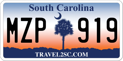 SC license plate MZP919
