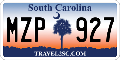 SC license plate MZP927