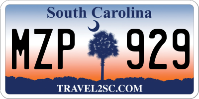 SC license plate MZP929
