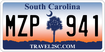 SC license plate MZP941